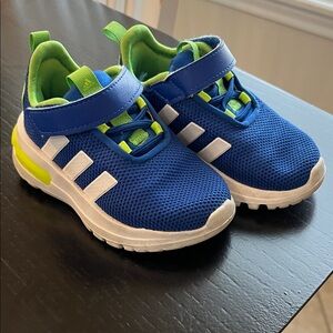 Toddler boy Blue and Green adidas Shoes